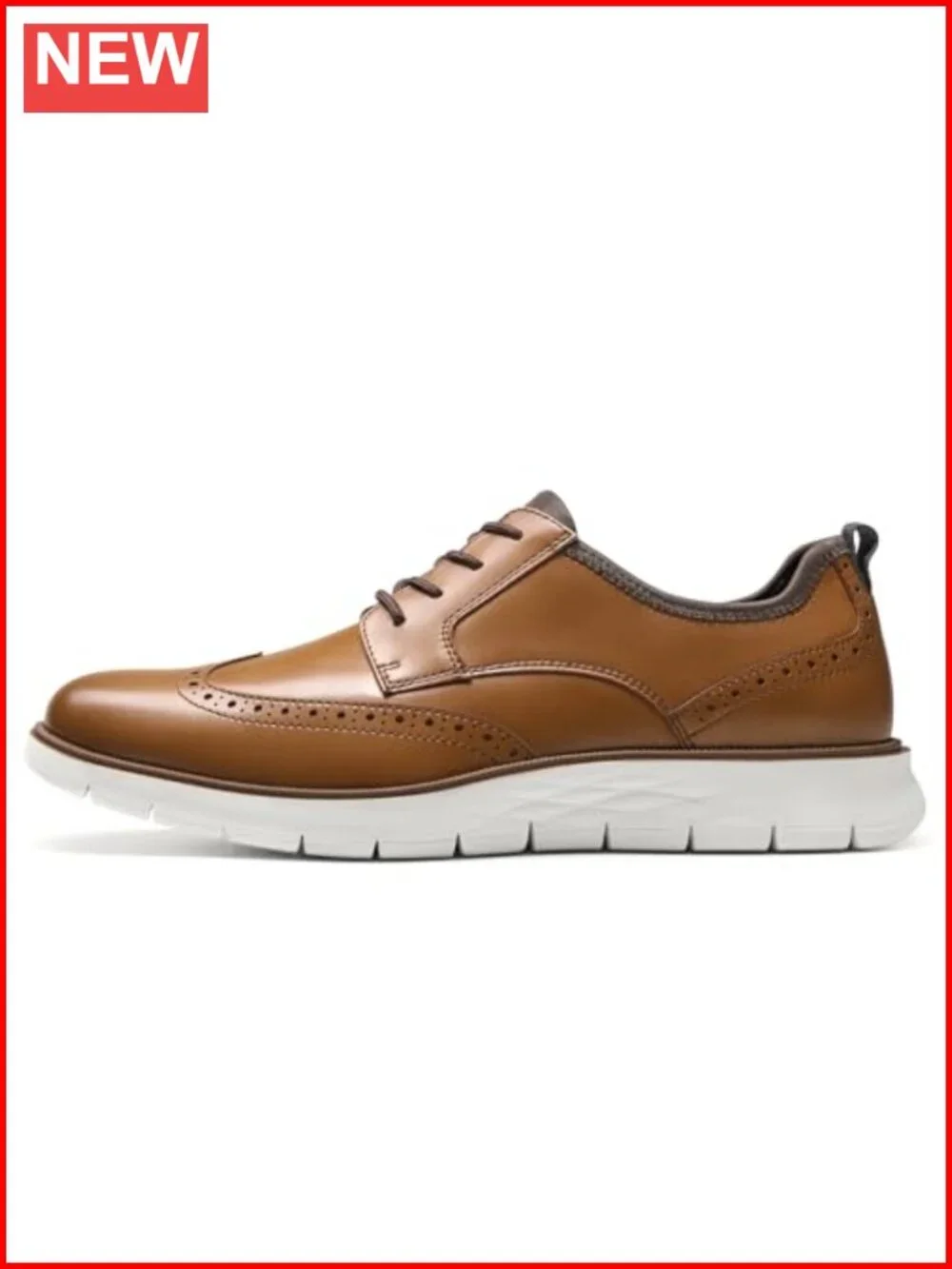 Microfiber Leather Brogue Oxfords Wingtip Lace Up Dress Shoes